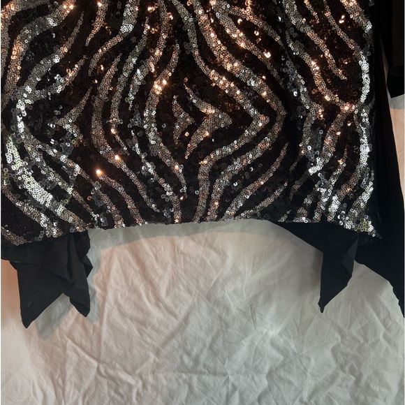 Citi Life Blouse Metallic Black Bling Size 2X - Picture 3 of 6